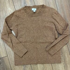 J. Crew Brown Crewneck Teddie Sweater Essential Knit